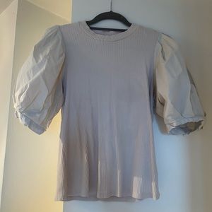 Cream Puffy Sleeve Top